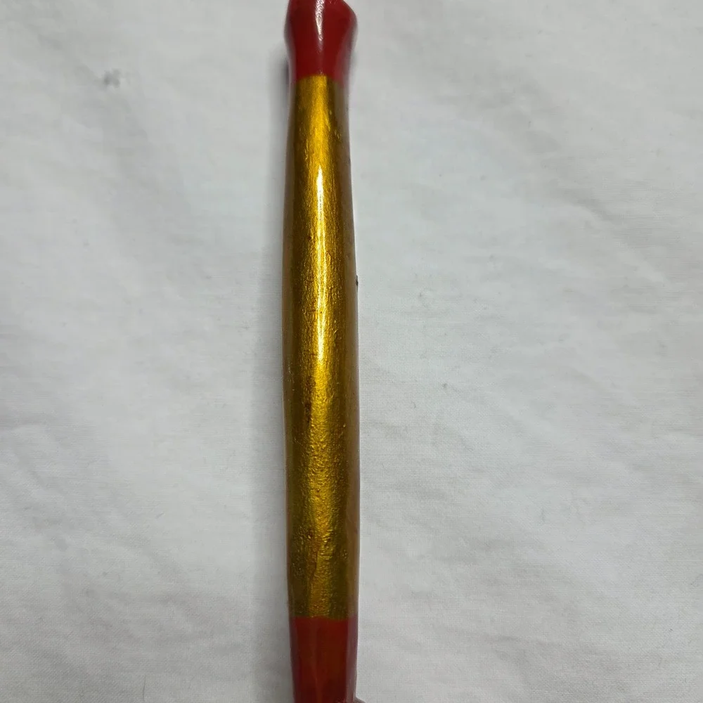 Hand Painted Wooden Spoon Russian Khokhloma Style Floral‎ Design Gold Red Green